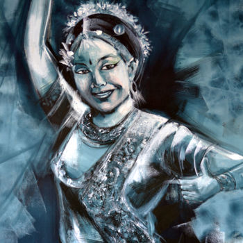 Malarstwo zatytułowany „Dancing Queen” autorstwa Wasantha Ranjan, Oryginalna praca, Akryl Zamontowany na Drewniana rama noszy