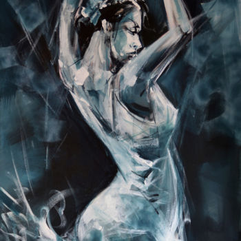 Картина под названием "Flamenco" - Wasantha Ranjan, Подлинное произведение искусства, Акрил Установлен на Деревянная рама дл…