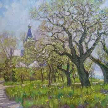 Картина под названием "Spring" - Vasiliy Nesterov, Подлинное произведение искусства, Масло Установлен на Деревянная рама для…