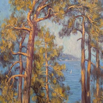 Картина под названием "Pines" - Vasiliy Nesterov, Подлинное произведение искусства, Масло