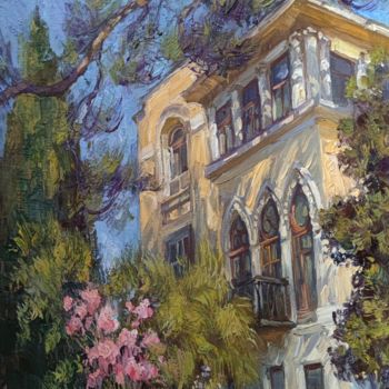 Painting titled "Grandma's garden" by Vasiliy Nesterov, Original Artwork, Oil