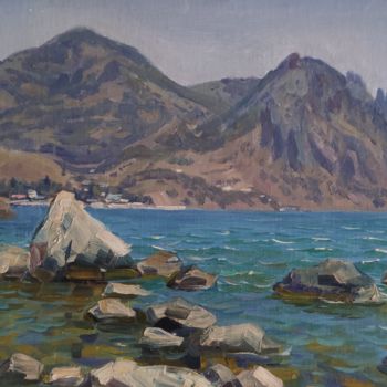 Peinture intitulée "Sea and mountains" par Vasiliy Nesterov, Œuvre d'art originale, Huile