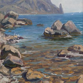 Painting titled "Stone coast" by Vasiliy Nesterov, Original Artwork, Oil
