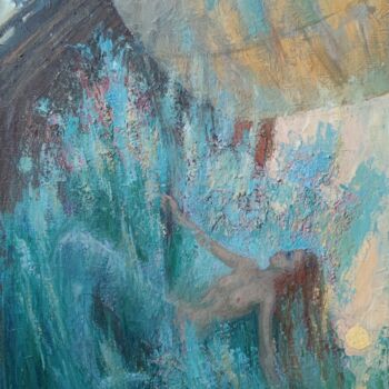 绘画 标题为“Mermaid” 由Vasiliy Nesterov, 原创艺术品, 油 安装在木质担架架上