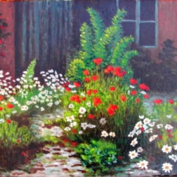 Painting titled "Coquelicots" by Pierre Wasse, Original Artwork, Oil