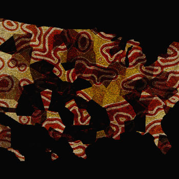 Digitale Kunst getiteld "usa-map-painting-fo…" door Charles Waswa, Origineel Kunstwerk, Digitaal Schilderwerk