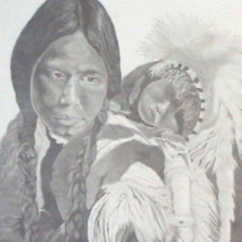 Dessin intitulée "eskimo mom" par Rick Fuller, Œuvre d'art originale, Autre