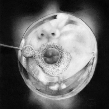 Dessin intitulée "Bulle de savon" par Christophe Moreau, Œuvre d'art originale, Crayon