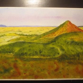Painting titled "english hills" by Watercolorwalt, Original Artwork, Oil