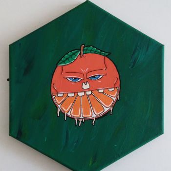 Peinture intitulée "orange juteuse" par Waterone Creation, Œuvre d'art originale, Acrylique