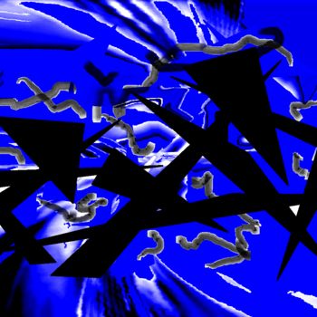 Digitale Kunst mit dem Titel "OCEAN BLEU" von Milafair, Original-Kunstwerk, Digitale Malerei