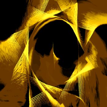 Arts numériques intitulée "LE SOLEIL D' OR DORT" par Milafair, Œuvre d'art originale, Peinture numérique