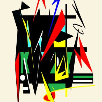 Digitale Kunst mit dem Titel "tableau abstrait le…" von Milafair, Original-Kunstwerk, Digitale Malerei