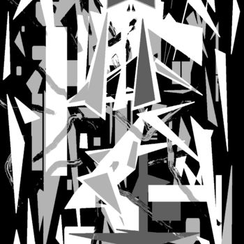 Arts numériques intitulée "LE CHAOS NOIR ET BL…" par Milafair, Œuvre d'art originale, Peinture numérique