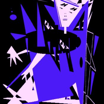 Arts numériques intitulée "LA MAGICIENNE BLEUE" par Milafair, Œuvre d'art originale, Peinture numérique