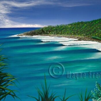 Painting titled "Granite Bay Noosa" by Wayne French, Original Artwork, Oil