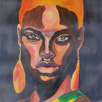Peinture intitulée "Tableau malgache "p…" par Wayne Garriou, Œuvre d'art originale, Acrylique