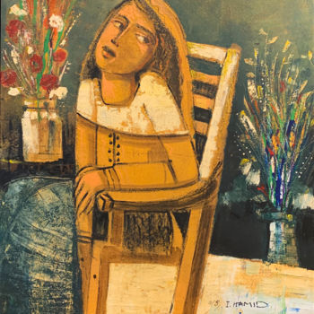 Malerei mit dem Titel "The florist" von Wazzan Sa, Original-Kunstwerk, Acryl