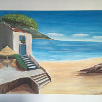 Malerei mit dem Titel "Ma maison de pêcheu…" von Wdiez, Original-Kunstwerk, Acryl