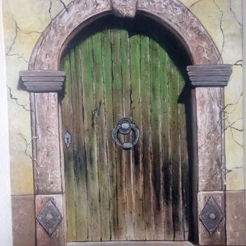 Peinture intitulée "La porte.jpg" par Wdiez, Œuvre d'art originale, Acrylique