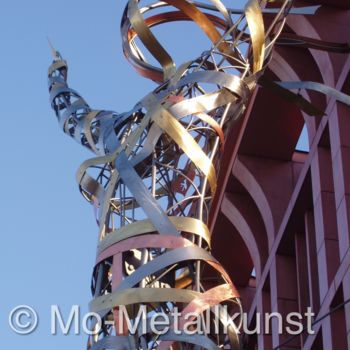 Sculpture titled "Berliner Herz in de…" by Mirko Siakkou-Flodin, Original Artwork, Metals
