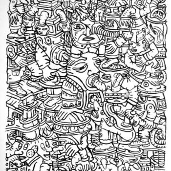Dibujo titulada "Definite entrapment" por Eric G. C. Weets, Obra de arte original, Tinta