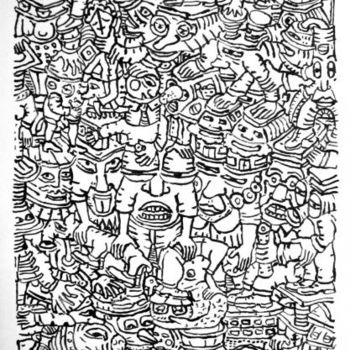 Dibujo titulada "Conspiracy" por Eric G. C. Weets, Obra de arte original, Tinta
