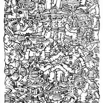 Dibujo titulada "Multifaceted." por Eric G. C. Weets, Obra de arte original, Tinta