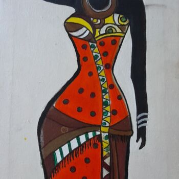 Painting titled "African" by Wefag Ibrahim, Original Artwork, Acrylic