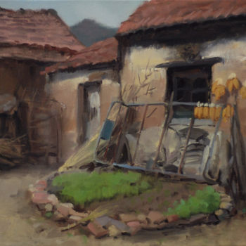 Malerei mit dem Titel "Vegetable Garden" von Wei Jia, Original-Kunstwerk, Öl