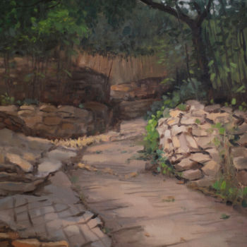 Painting titled "A Path Through the…" by Wei Jia, Original Artwork, Oil