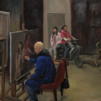 Painting titled "Studio No.2" by Wei Jia, Original Artwork, Oil