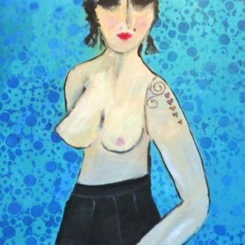 Instalación titulada "femme au tatouage" por Lucienne Weill, Obra de arte original