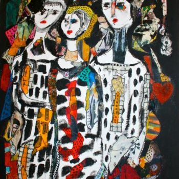 Aufbau mit dem Titel "Les 3 Soeurs" von Lucienne Weill, Original-Kunstwerk