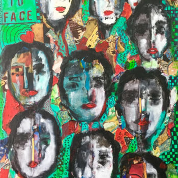 Peinture intitulée "face-to-face.jpg" par Lucienne Weill, Œuvre d'art originale