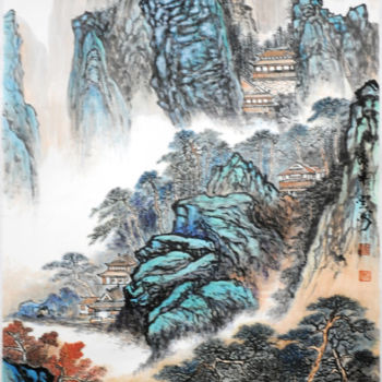 Pintura titulada "Chinese watercolour…" por Weiping Li, Obra de arte original, Acuarela