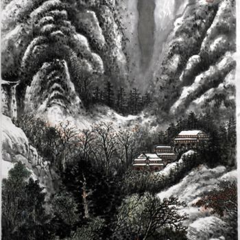 Peinture intitulée "Chinese watercolour…" par Weiping Li, Œuvre d'art originale, Aquarelle