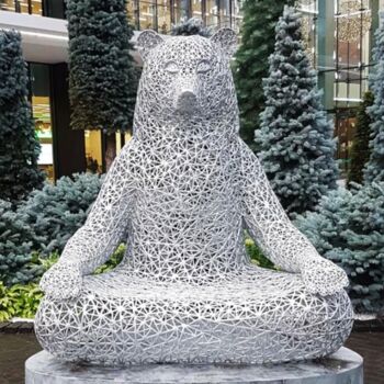 Rzeźba zatytułowany „Ramishi Meditating…” autorstwa Alexandra Weld Queen, Oryginalna praca, Metale