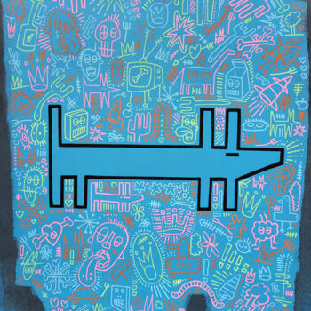 Painting titled "Blue Period Dog - B…" by Well Well, Original Artwork, Acrylic