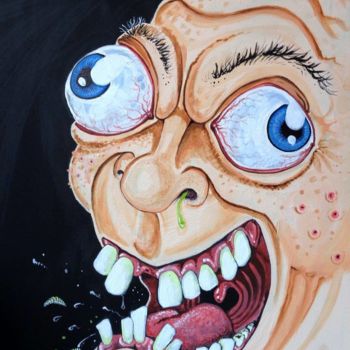 Peinture intitulée "Freaky" par Wellington Wbp, Œuvre d'art originale, Acrylique