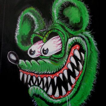 「Rat Fink」というタイトルの絵画 Wellington Wbpによって, オリジナルのアートワーク, アクリル