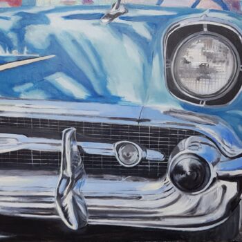 Ζωγραφική με τίτλο "Chevrolet !" από Wellos, Αυθεντικά έργα τέχνης, Λάδι