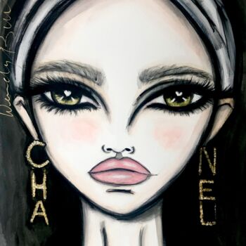 Malerei mit dem Titel "Cendre Chanel" von Wendy Buiter, Original-Kunstwerk, Acryl