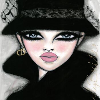 Painting titled "Miss Dior" by Wendy Buiter, Original Artwork, Acrylic