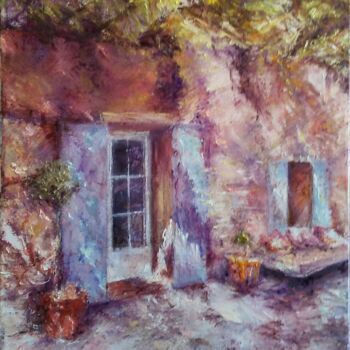 Painting titled "‘The Courtyard’" by Wendy Long, Original Artwork, Oil