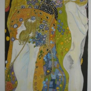 Malerei mit dem Titel "D'après Klimt" von Nathalie Kelhetter, Original-Kunstwerk