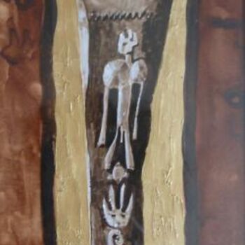 Painting titled "Esprits d'Afrique 2" by Nathalie Kelhetter, Original Artwork