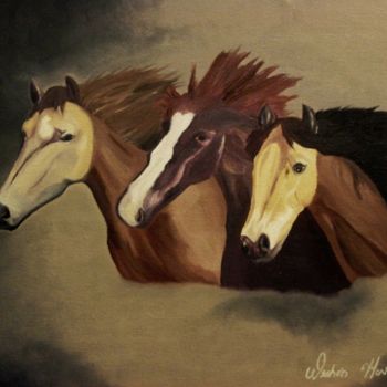 Peinture intitulée "Stud Trio" par Weshon Hornsby, Œuvre d'art originale