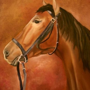 Painting titled "Horse Portrait" by Weshon Hornsby, Original Artwork