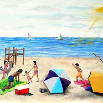 「Fun In The Sun」というタイトルの絵画 Weshon Hornsbyによって, オリジナルのアートワーク